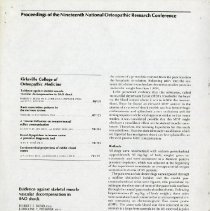 Proceedings of the Nineteenth National Osteopathic Research Conference