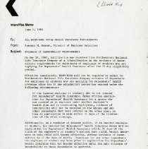 Inter-Office Memo to Health Insurance Participants from Sueanna M. Hannah