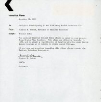 Inter-Office Memo to Participants in TIAA Group Total Disability Insurance