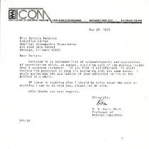 Letter to Barbara Peterson from Irvin Korr