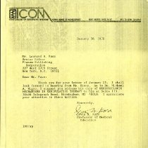 Letter to Leonard Pace from Irvin Korr