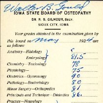 Walter Gould Report Card
