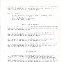 Statement and Recommendation Submitted by a Special Ad Hoc Committee