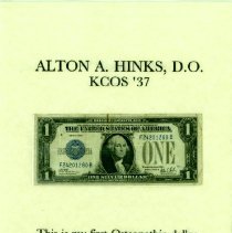 Silver Dollar Bill of Alton Hinks