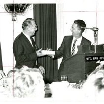 Fred Swope Presenting Award to Harold Blood at 1967 AOA Convention