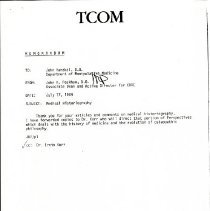 Memorandum to John Harakal from John Peckham