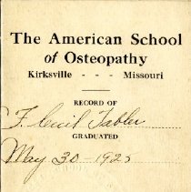 F. Cecil Tabler ASO Report Card