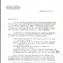 Letter to Doctor from Orel Martin