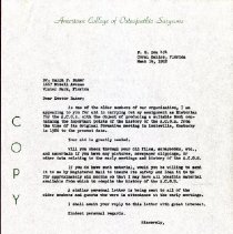 Letter to Ralph Baker from Orel Martin