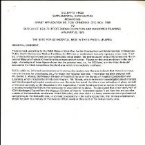 Hospital Bed Grant Application