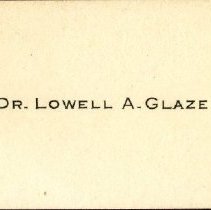 Lowell Glaze Business Card