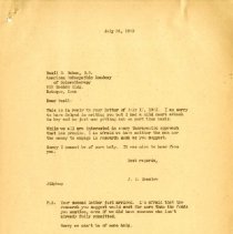 Correspondence between John Denslow and Basil Bahme