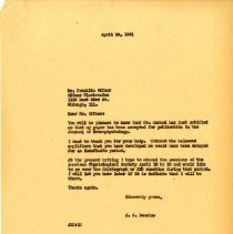 Letter to Franklin Offner from John Denslow