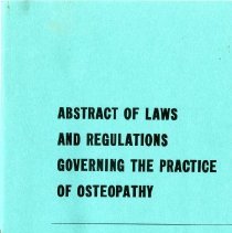 Abstract of Laws and Regulations Governing the Practice of Osteopathy