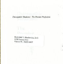 Osteopathic Medicine: The Premier Profession
