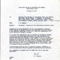 Memorandum to the Members of the Division of Osteopathic Theory and Methods