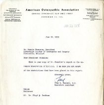 Letter to Morris Thompson from True Eveleth