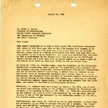 Correspondence about California Issue