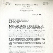 Letter to the Members of the Council on Education of the AOA From Lawrence