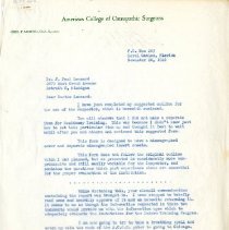 Letter to J. Paul Leonard from Orel F. Martin WIth Attached Outline
