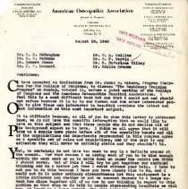Letter to Members of the AOA Bureau of Hospitals from Floyd F. Peckham