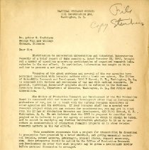 Letter to Arthur Steinhaus from Raymond Stevens
