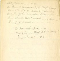 Handwritten Note on John Denslow Testimony