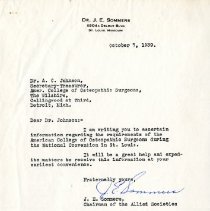 Letter to Albert C. Johnson from J. E. Sommers