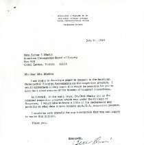 Letter to Esther F. Martin from William J. Davis