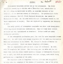 Osteopathic Hospital Growth History