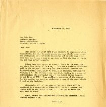 Letter to John Watt from John Denslow