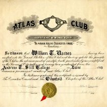 Atlas Club Membership Certificate