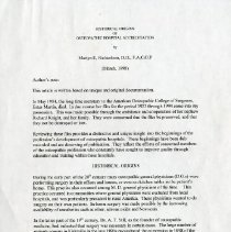 Historical Origins of Osteopathic Hospital Accreditation