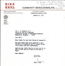 Letter to John Denslow from Sam Burk