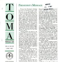 TOMA Newsletter, Vol. 8, No. 22