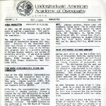 UAAO Newsletter, Vol. 1, No. 1