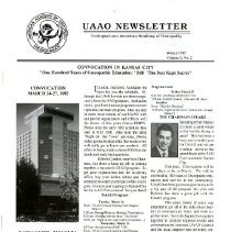 UAAO Newsletter, Vol. 9, No. 2
