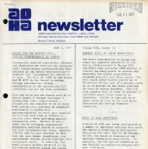 AOHA Newsletter, Vol. VIII, No. 13