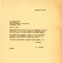 Letter to Herbert Evans from John Denslow