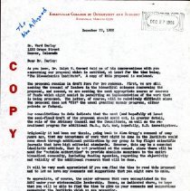 Letter to Ward Darley from John Denslow