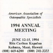 1994 Annual Meeting of the AAOS