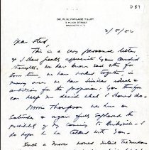 Letter to John Denslow from R. McFarlane Tilley
