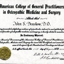 John Denslow ACGP Certificate