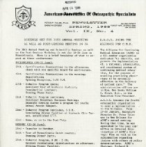 AAOS Newsletter, Vol. IX, No. 4