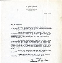 Letter to Carrie Hutchison from Perrin Wilson