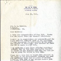 Letter to John Denslow from W.O. Pool