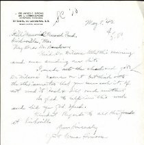 Letter to John Denslow from James and Verna Simons