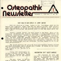 Osteopathic Newsletter, Vol. 2, No. 18