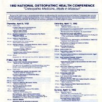 1992 National Osteopathic Health Conference Program