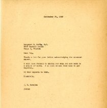 Letter to Margaret Raffa from John Denslow